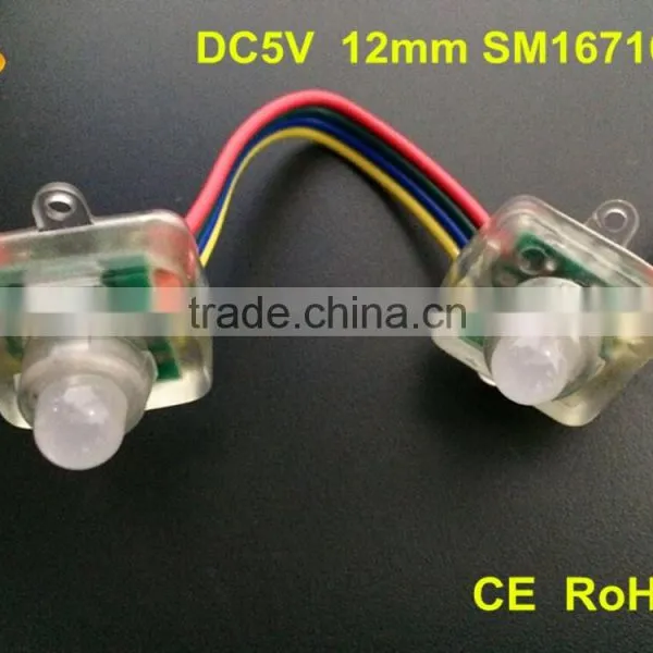 rgb color 12mm led pixel string DC5V led string light