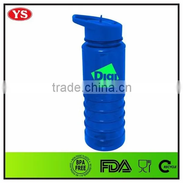 BPA Free Gray Plastic Water Drinking Bottle With Straw and Lid photo-2