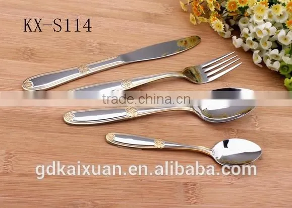 Gold Plated Knife Fork Spoon Set
