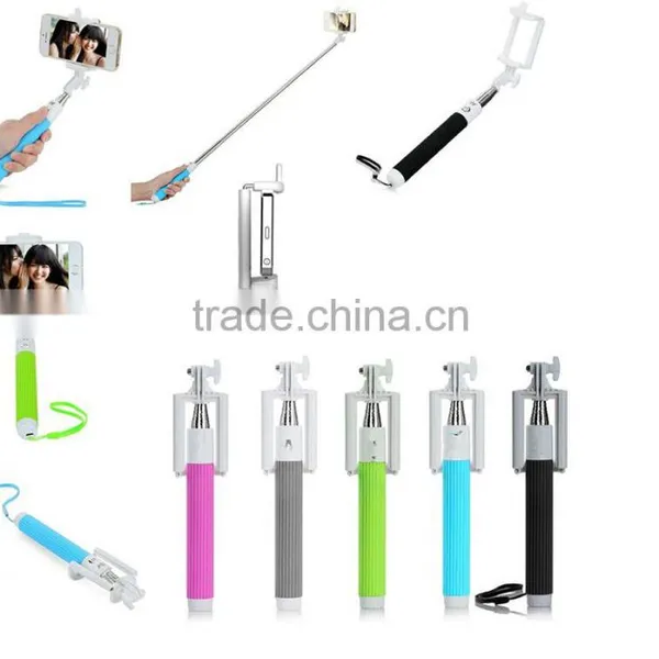 Wholesale Wireless Selfie Stick With Bluetooth Shutter Button,aluminum Mobile Phone Selfie Stick