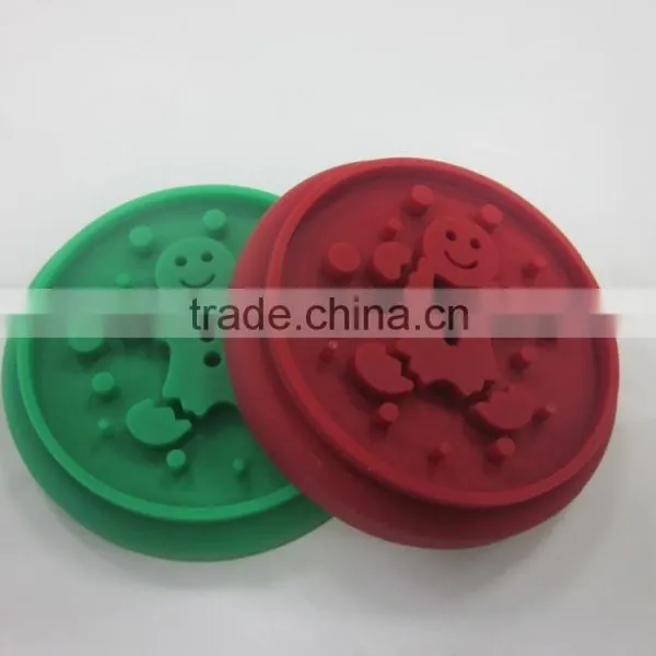 Factory Manufactured Wooden Handle Snowman Silicone Cookie Stamp photo-5