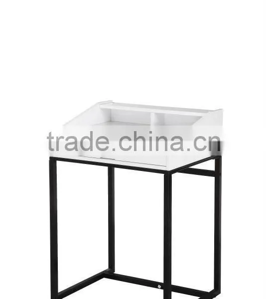 wood top chrome leg desk
