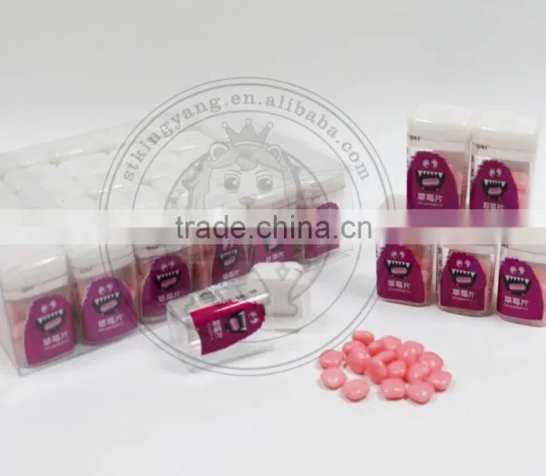 Strawberry Fruit Flavor Pressed Tabletting Candy in Sour Flavor Bottle Packed photo-3