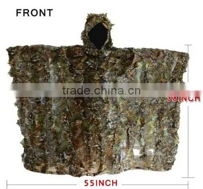 Woodland Camouflage Ghillie Poncho for Hunting Wargames or Other Outdoor Activities photo-3