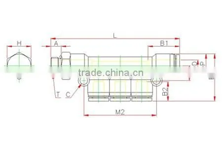 Male Thread Plastic Tube Fitting, Reducer Triple Branch Union ,compact One -touch Tube Fitting , Push in Tube Fitting photo-2