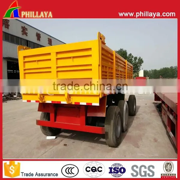 2 Axles 3Axles Mini Box Hydraulic Dump Trailer With Tractor Towing Drawbar photo-6