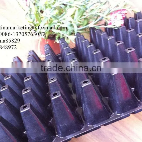 Custom Strong Quality Black Shining PS Plastic Flower Seed Starting Trays 98 Cell 530*280*55mm photo-5