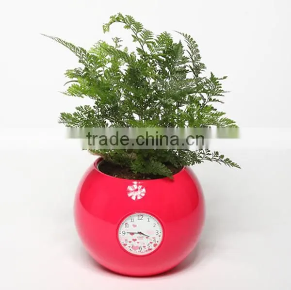 Happygenius Desktop Self-Watering Flower Pot With Clock photo-3