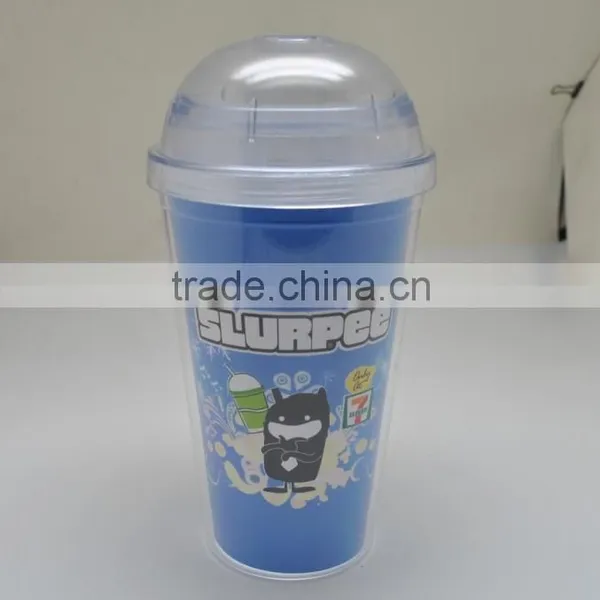 With Spiral Straw 16oz Plastic Dome Lid Tumbler photo-3