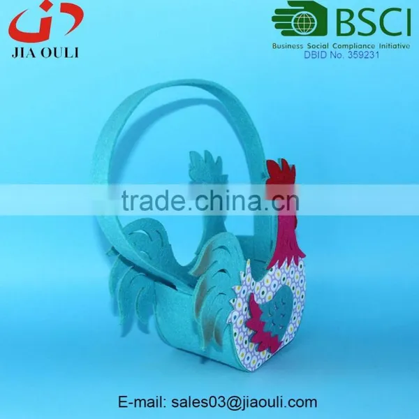 BSCI Audit Factory Nice Non-woven Fabric Chicken Shaped Basket, Felt Easter Basket photo-3