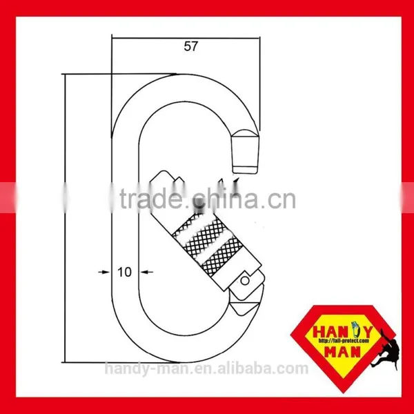 2442KTL Galvanized Twist Lock Galvanized Steel Oval Round O Ring Carabiner photo-2