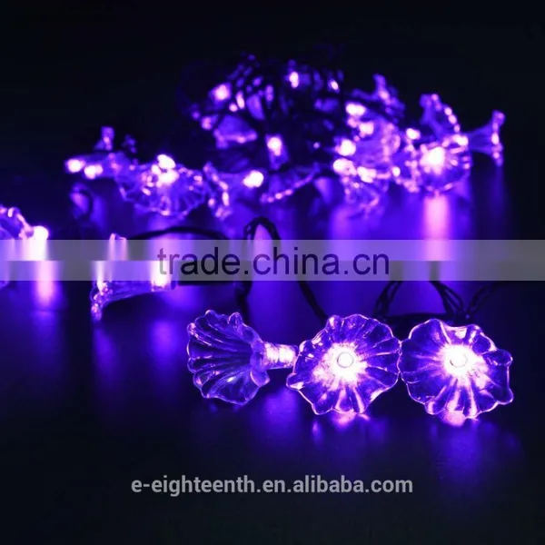 2016 New Hot Sale 20LED Solar Power Outdoor Morning Glory Shape Garden String Lights for Party Christmas Decor photo-2
