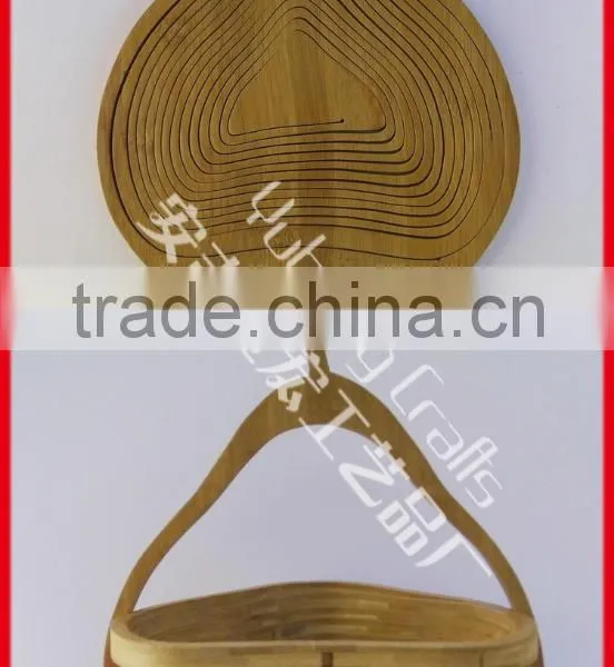 Handmade Storage Bamboo Basket With Handle photo-3