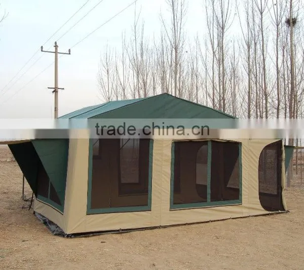 Tents Camping Utility Military Camper Trailer Tent Awning With Aluminum Poles photo-2