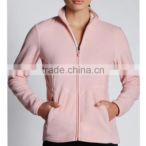 Plain Color Polar Fleece Fabric Warm Women Jacket photo-2