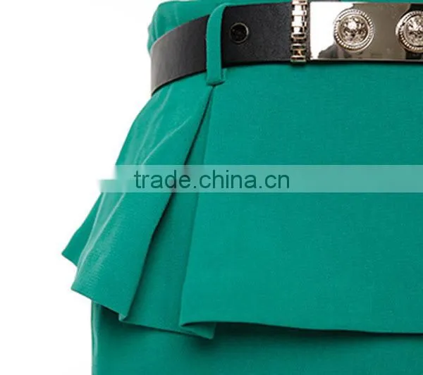 Plain/simple Pencil Women Short Skirts With Exposed Back Zip photo-4