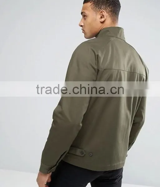 Custom Best Price High Quality New Design Durable Functional Pockets Funnel Collar 100% Cotton Twill Brown Casual Men Jacket photo-2
