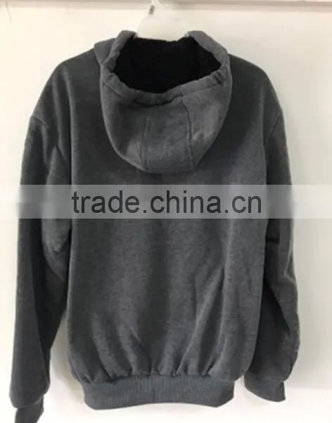 Sherpa Lining Simple Style Men Hoody Jacket photo-3