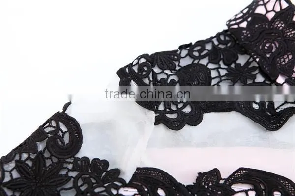 New Long-sleeved Black Lace Stitching Fluffy Skirt Fashion Dress Women's Clothing Imported From China photo-3