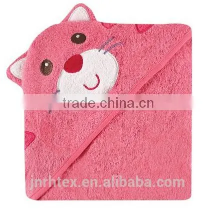 Eco-friendly Embroidery Designs Ring Spun Cotton Terry Animal Baby Bath Towel With Hood photo-5