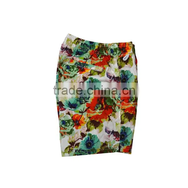 Top Sale Mens Beach Shorts Floral Print Board Shorts Quick Dry Elastic Waist Shorts photo-3