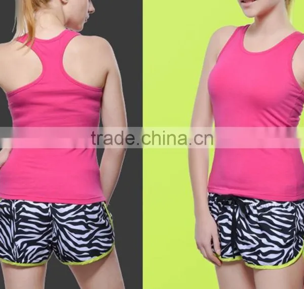 95% Cotton 5% Spandex Fitness Tank Top for Ladies