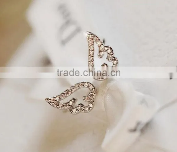Women Rhinestone Angle Wing Midi Finger Knuckle Rings photo-4