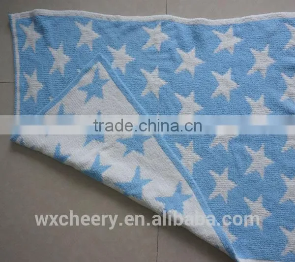 Super Soft 100% Cotton/bamboo/chenille /acrylic/polyester Knitted / Jacquard Throw Blanket