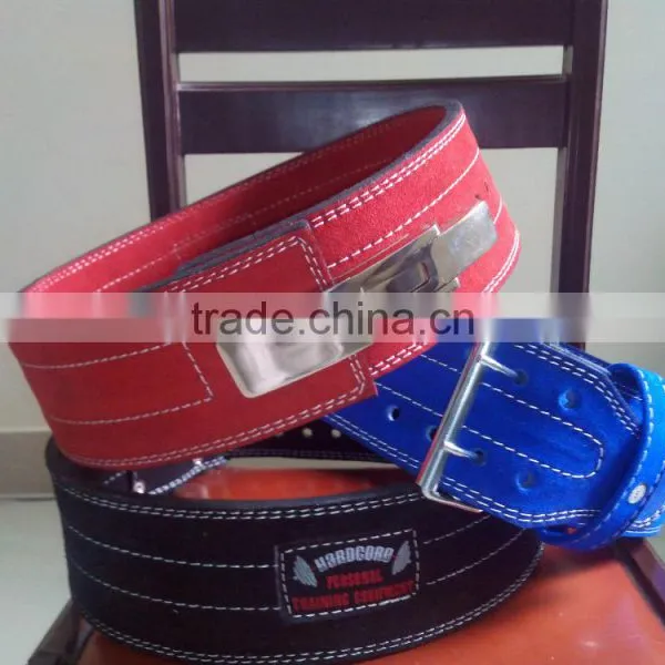 Leather Power Weight Lifting Belt 13 mm Lever Buckle and Pin Buckle photo-3