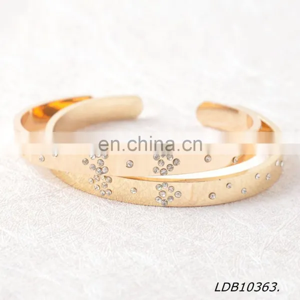 KC Gold Hammered Boho Stacking Womens Rustic Crystal Cuff Bracelate photo-5