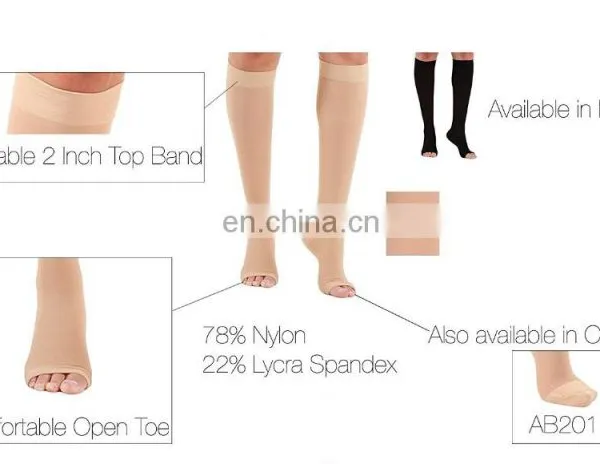 Compression Socks Knee-Hi Firm Support Open Toe Compression Stockings 20-30mmHg#YLW-15 photo-6