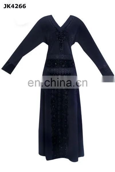 Lycra(Stretchable) & Velvet Burkha With Black Diamond Stone Work / Burkha for Casual Daily Work Wear photo-2