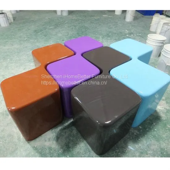 Fiberglass Bench Shopping Mall Stool Modern Bench photo-3