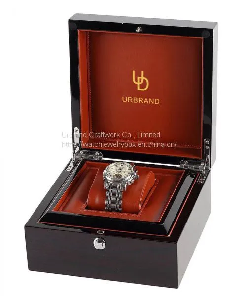 Personalized Luxury Piano Black Lacquer Finish Wooden Watch Box for Men photo-2