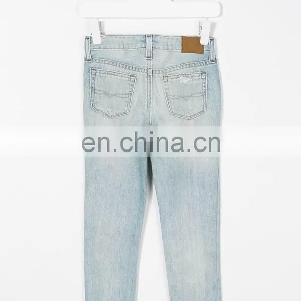 DiZNEW Fashion Children Pants Light Distressed Bule Denim Kids Boy Jean Pants photo-3