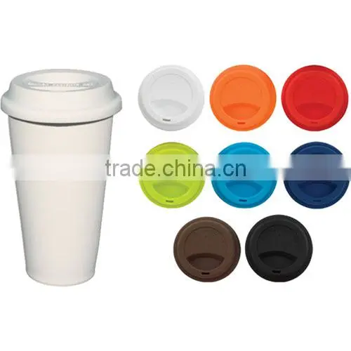Logo Customized Mug Cup,Ceramic Mug Cup With Silicone Lid FDA Silicone Cup Lid photo-5
