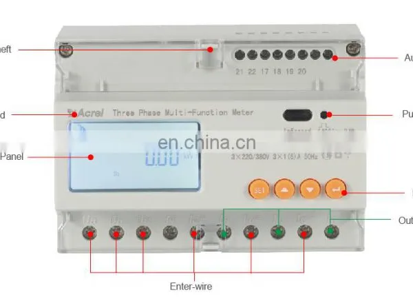 3 Phase Energy Meter Din Rail ct or Direct 80A Connection Kwh Power Meter ADL3000-E photo-5