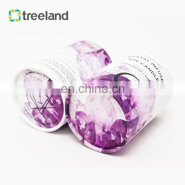 Bio Friendly Candle Packaging Custom Cylinder Paper Tube Fancy Packaging for Scented Candle photo-5