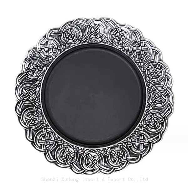 Hot Sale Bulk Wedding Christmas Party Table Decor 13 Inch Gold Retro Round Plastic Charger Plates photo-3