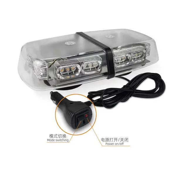 Car Flashing Yellow Lighting Roof Magnetically Mounted Car Signal Lamp Flashing Warning Lamps Short Row Strobe Light photo-4