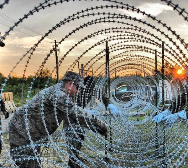 Electric Fence With Razor Wire Razor Electrified Fence Electrified Razor Extend an Arm Barbed Wir Fence photo-2
