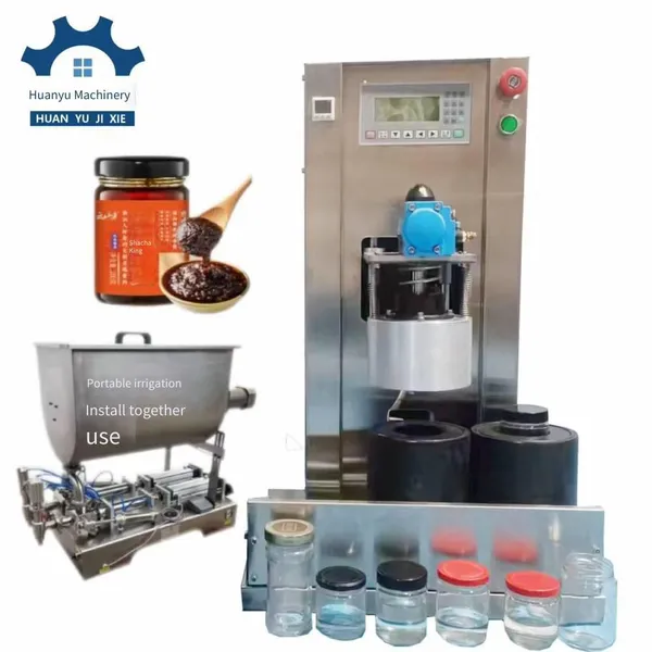 Fully Automatic Double-station Vacuum Capping Machine, Model Hy-xg2, Integrated Machine for Vacuuming and Sealing Glass Jars of Hawthorn Canned Food