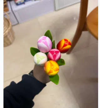 Dutch Handmade Wooden Tulips Holland Souvenir Wooden Tulip Bouquet photo-3