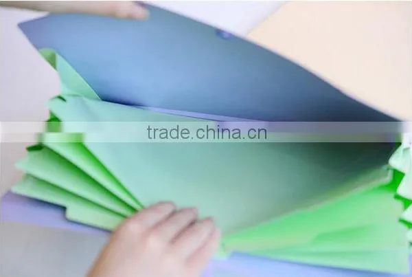A4 Colorful Pvc Tab File Expanding File Folder With Button and 5 Pockets Very Suitable for Personal Work Supplier's Choice photo-3