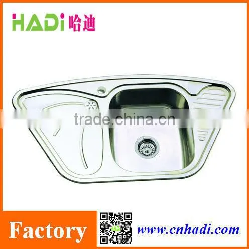 Modern Design Stainless Steel Kitchen Sink With Drainboard HD9550A