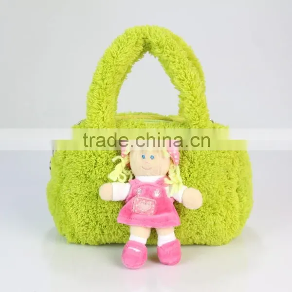 Soft Doll Handbag Four Colors to Choose/Plush Toy Bag 24*18cm /Stuffed Clothe Doll Handbag photo-3