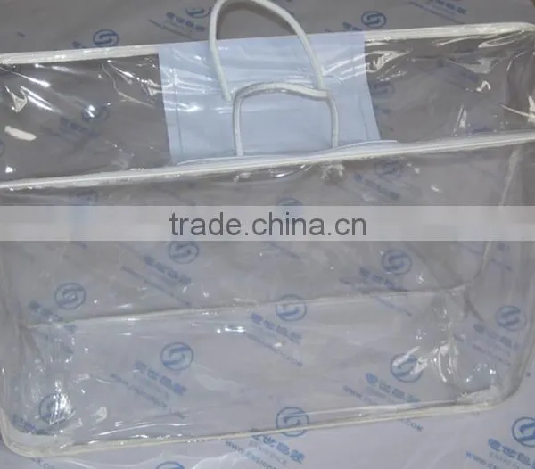 Manufacture Best Price High Quality Clear Vinyl PVC Zipper Blanket Packaging Bag With Handles photo-4