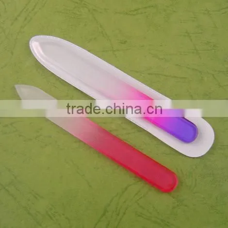 Whlosesale Glass Nail File Customized Logo PVC Bag w Glass Material Nail File photo-2