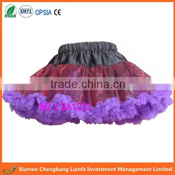 2016 Halloween Kids Party Purple Tutu Ruffle Baby Violet Girls Tutus Boutique Dance Partiesa Djustable Waist Peittiskirt photo-2