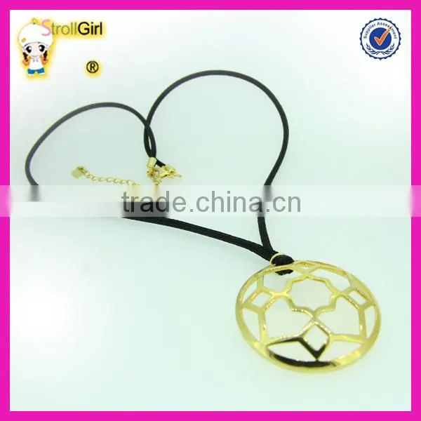 Hot Sale Yellow Gold Necklace Wholesale Latest Design Gold Necklace With Black Leather photo-2